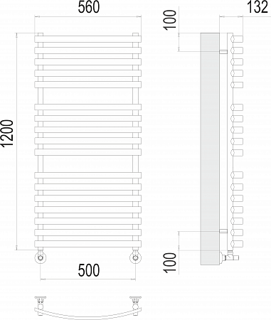 Капри П17 500х1200 Полотенцесушитель  TERMINUS Черногорск - фото 3