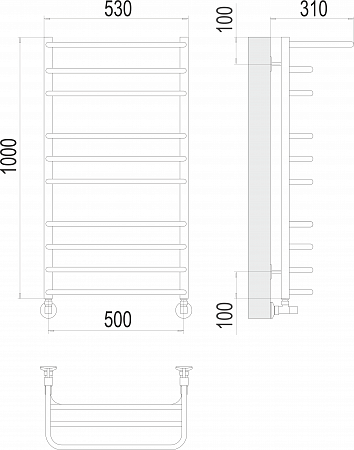 Арктур П10 500х1000 Полотенцесушитель  TERMINUS Черногорск - фото 3