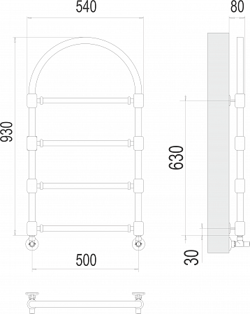 Версаль П4 500*930  Полотенцесушитель  TERMINUS Черногорск - фото 3