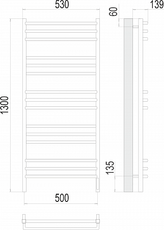 Соренто П15 500х1300 электро (sensor quick touch) Полотенцесушитель  TERMINUS Черногорск - фото 3