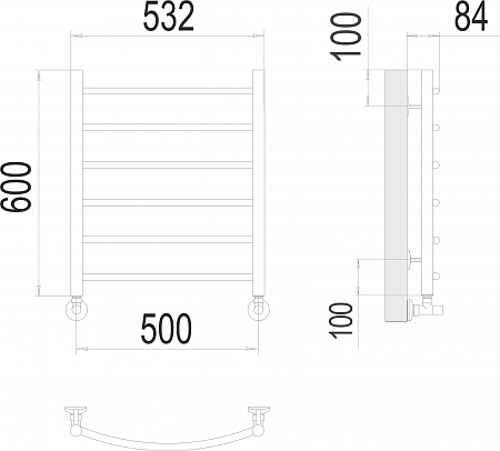 Классик П6 500х600 Полотенцесушитель  TERMINUS Черногорск - фото 3