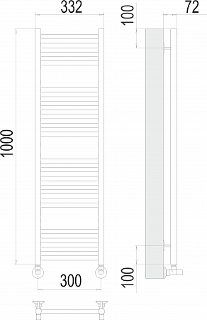 Аврора П20 300х1000 Полотенцесушитель  TERMINUS Черногорск - фото 3