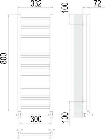 Аврора П16 300х800 Полотенцесушитель  TERMINUS Черногорск - фото 3