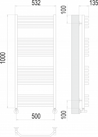 Виктория П20 500х1000 Полотенцесушитель  TERMINUS Черногорск - фото 3