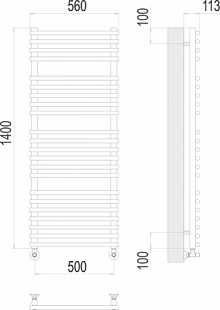 Кремона П22 500х1400 Полотенцесушитель  TERMINUS Черногорск - фото 3
