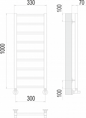 Контур П9 300х1000 Полотенцесушитель  TERMINUS Черногорск - фото 3