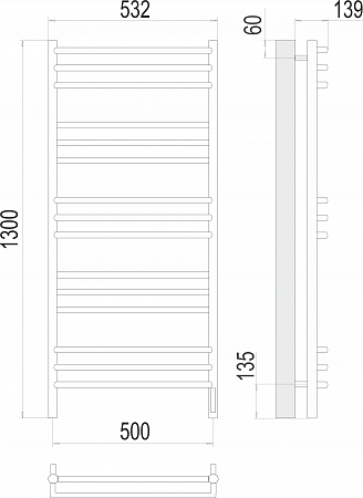 Прато П15 500х1300 электро (sensor quick touch) Полотенцесушитель  TERMINUS Черногорск - фото 3