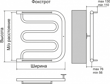 Фокстрот AISI 32х2 600х600 Полотенцесушитель  TERMINUS Черногорск - фото 3