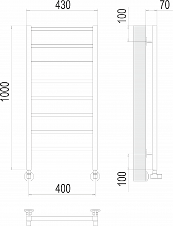 Контур П9 400х1000 Полотенцесушитель  TERMINUS Черногорск - фото 3