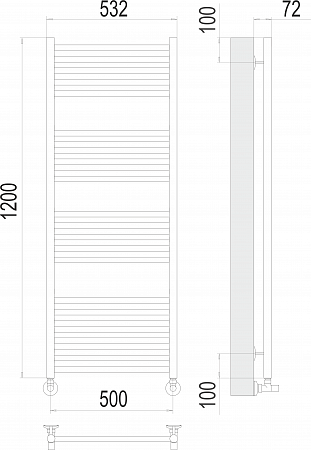Аврора П22 500х1200 Полотенцесушитель  TERMINUS Черногорск - фото 3