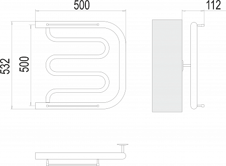 Фокстрот БШ 500х500 Полотенцесушитель  TERMINUS Черногорск - фото 3